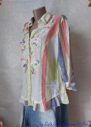 Фірмова per una оригінальна легка літня блуза зі 100 бавовни з рюшами, розмір хл4 фото