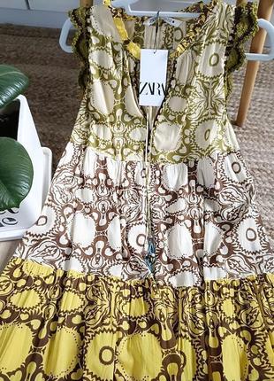 Платье с вязаным крючком окантовкой от zara, размер s**5 фото