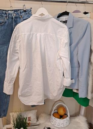 Сорочка zara біла вільного крою з надгрудним плясе на бирці m (сорочка, яка створить суперобраз)6 фото