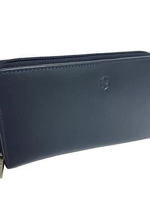 Шкіряне портмоне cortina 5007 navy синій