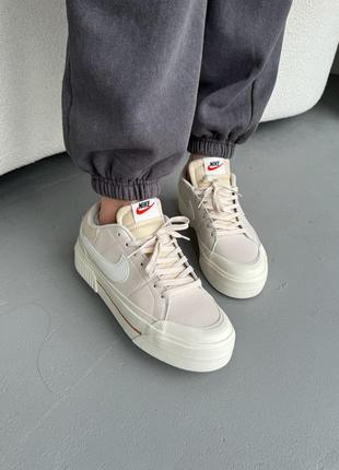 Nike court legacy beige white, кроссовки найк женские бежевые, кроссовки женские бежевое весна - осень3 фото