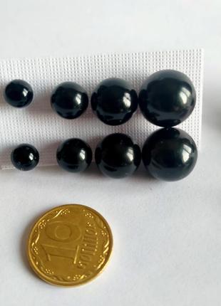 Серьги черные шары 12-10-8-6 мм