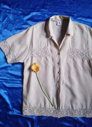 Натуральний льон, гарне мереживо, блузка, етно-, бохостиль2 фото