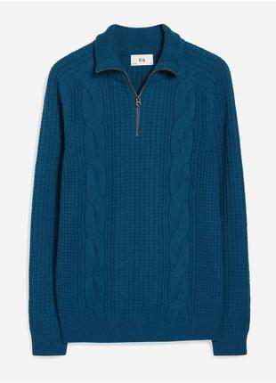 Чоловічий стильний теплий светр c&amp;a шерсть етикетка