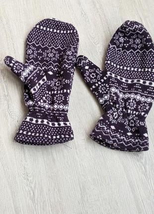 Мягкие и теплые   перчатки на флисе с принтом от tcm tchibo2 фото