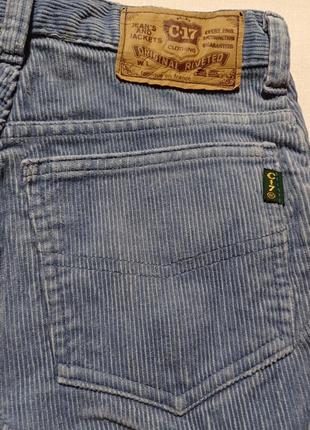 Штани вельветові vintage талія 62 см  c 17 jeans сіросині made in france2 фото