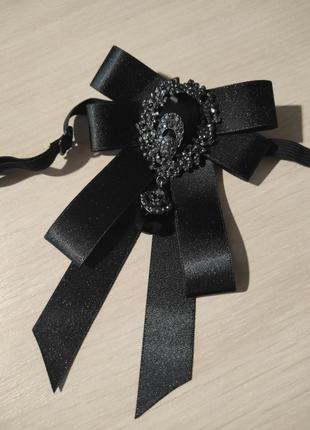 Метелик краватка бантик чорний брошка