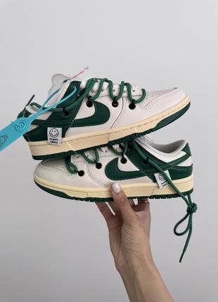 Кроссовки nike sb dunk x off white “happy smile green” premium