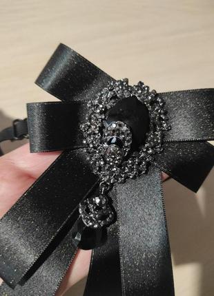 Метелик краватка бантик чорний брошка