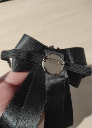 Метелик краватка бантик чорний брошка