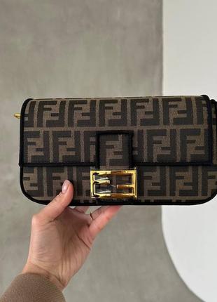 Сумка женская кожаная, текстиль fendi