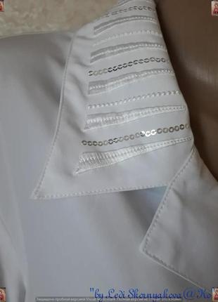 Нова з биркою білосніжна базова блуза з прикрашеним коміром, розмір 5хл-6хл6 фото