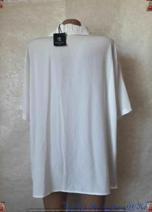 Нова з биркою білосніжна базова блуза з прикрашеним коміром, розмір 5хл-6хл2 фото