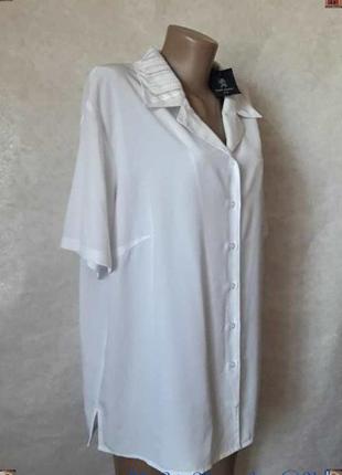 Нова з биркою білосніжна базова блуза з прикрашеним коміром, розмір 5хл-6хл3 фото