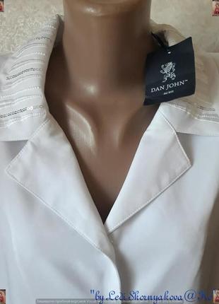 Нова з биркою білосніжна базова блуза з прикрашеним коміром, розмір 5хл-6хл5 фото