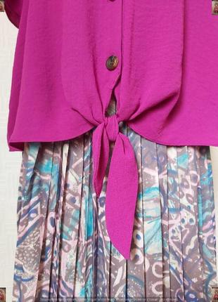 Фірмова bonmarche стильна ошатна блуза в соковитий фіолетовий колір, розмір 5хл7 фото