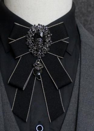 Метелик краватка бантик чорний брошка