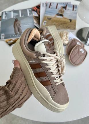 Adidas campus x bad bunny brown beige8 фото