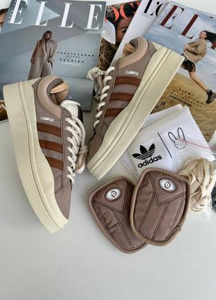 Adidas campus x bad bunny brown beige1 фото