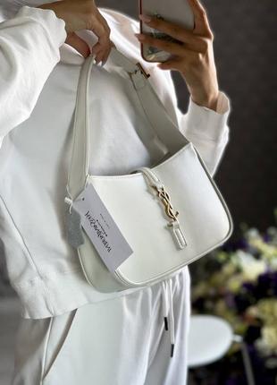 Літня біла сумка в стилі yves saint laurent3 фото