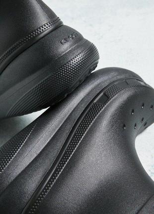 Крокс краш сапоги резиновые женские черные crocs crush rain boot black
