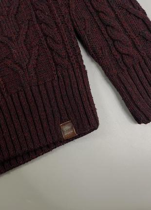 Бордовый вязаный свитер superdry с лого на груди, логотип, оригинал, супердрай, с воротником, пуловер, на замочку, кофта7 фото