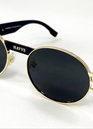 Окуляри сонцезахисні жіночі овальні брендові в металевій оправі широкі дужки зі вставкою