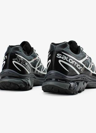 Чоловічі кросівки саломон сірі / salomon xt-6 gtx 'black silver'2 фото