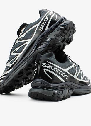 Чоловічі кросівки саломон сірі / salomon xt-6 gtx 'black silver'5 фото