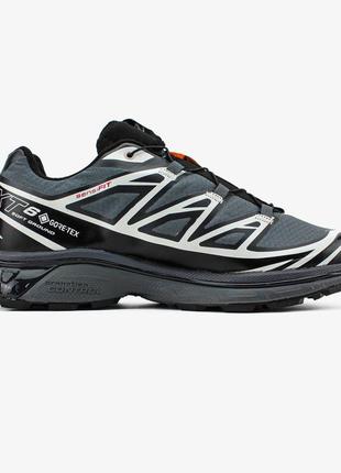 Мужские кроссовки саломон серые / salomon xt-6 gtx 'black silver'