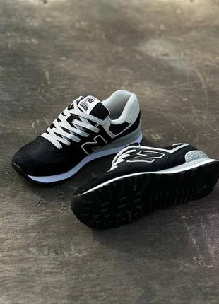 New balance  574 black/white6 фото