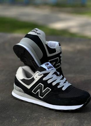 New balance  574 black/white3 фото