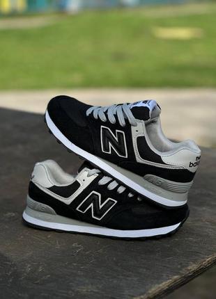 New balance  574 black/white8 фото