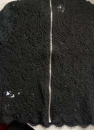 Полупрозрачная черная кофта с кружевом topshop6 фото
