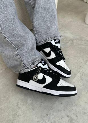 Женские кроссовки nike dunk white black7 фото