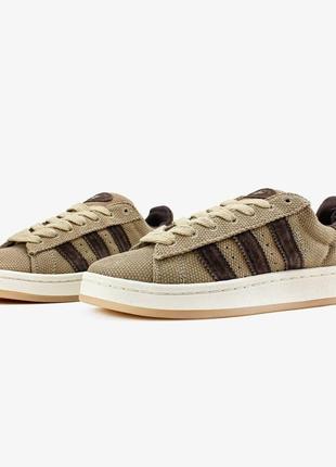 Чоловічі кросівки адідас кампус коричневі / adidas campus 00s buy hemp dark brown'9 фото