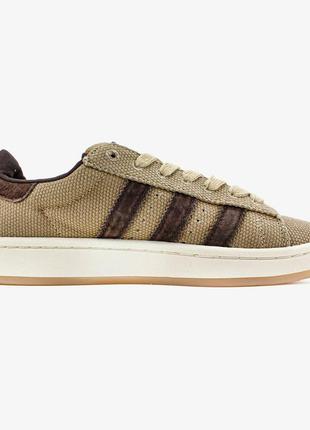 Чоловічі кросівки адідас кампус коричневі / adidas campus 00s buy hemp dark brown'4 фото