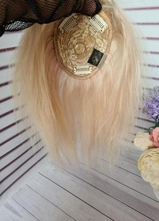 Накладка топпер макушка челка 100% натуральный волос..