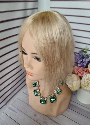 Накладка топпер макушка челка 100% натуральный волос..