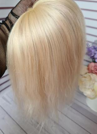 Накладка топпер макушка челка 100% натуральный волос..