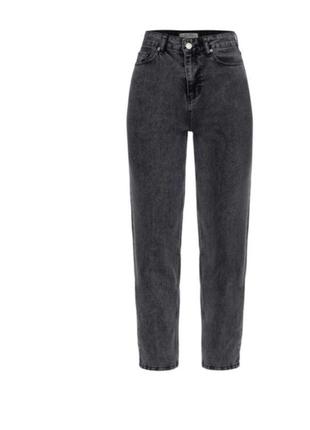 Графит хлопковые джинсы момы mom's jeans pull &amp; bear 34 xs-s pull &amp; bear