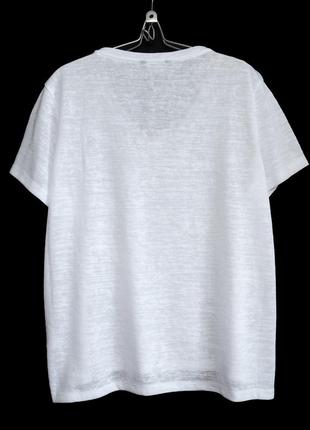 Базовая белоснежная футболка из искусственного льна р.162 фото