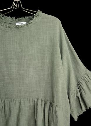 Снижка до 8.05! стильная итальянская хлопковая блузка в стиле бохо р.14-163 фото