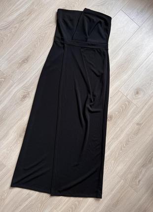 Сукня чорна класична голі плечі максі довга boohoo з5 фото
