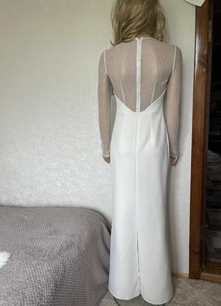 Сукня максі кремового кольору люкс бренд safiyaa р.104 фото