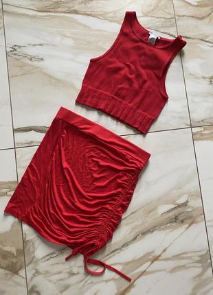 Юбка юбка красная shein3 фото