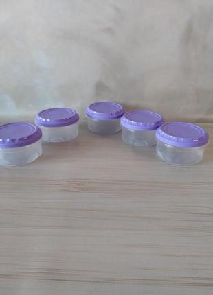 Пластиковая банка "премиум", набор с фиолетовой крышкой1 фото
