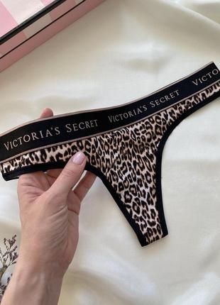 Трусики victoria’s secret оригінал стрінги лого лео анімал труси вікторія сікрет