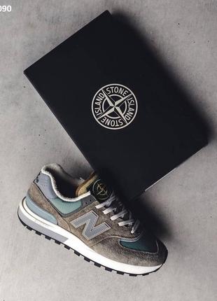 Мужские кроссовки new balance 574 stone island (зелені) 41, мужской