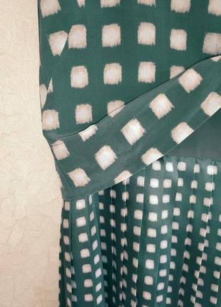 Премиум бренда натуральное шёлковое платье с плиссированной юбкой6 фото